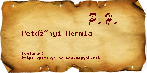 Petényi Hermia névjegykártya